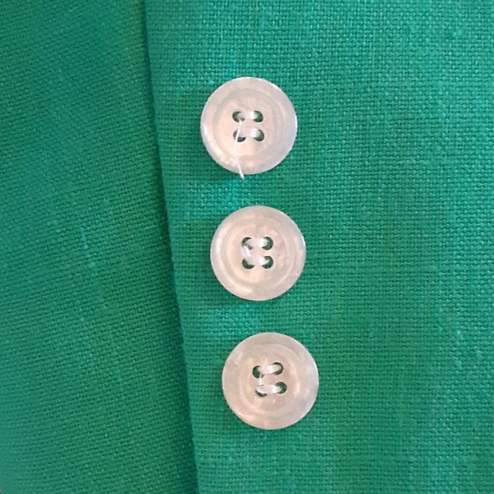 Oleg Cassini jade green double breasted suit pencil skirt lined size 14 …EUC